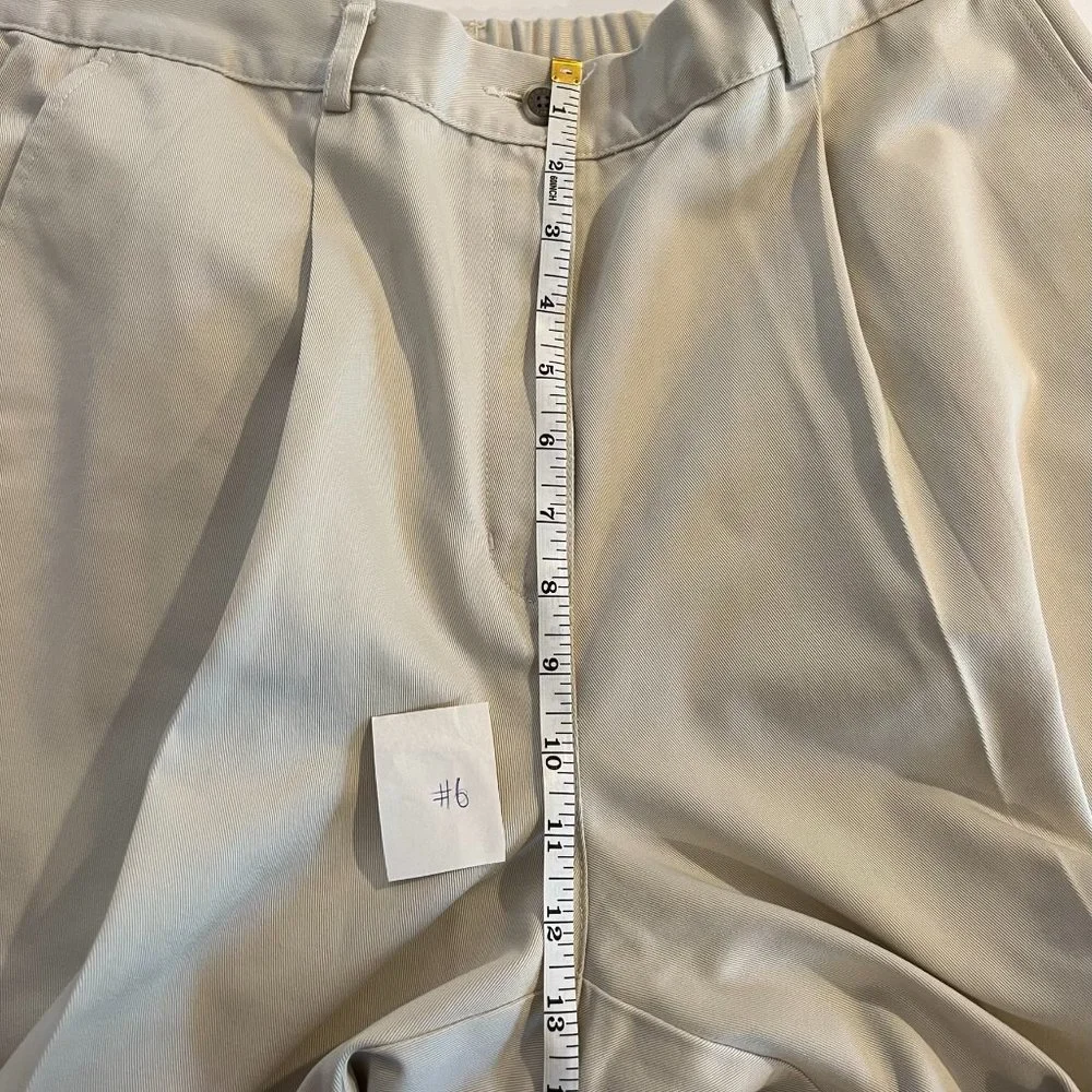 LL Bean Vintage Bayside Wrinkle Free Pleated Twill Cotton Pants w/ Comfort Waist - Picture 9 of 10